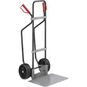 Sackkarre mit Kufen, schwarz, Schaufel-BxT 450 x 500 mm, verzinkt, Vollgummibereifung eurokraft pro
