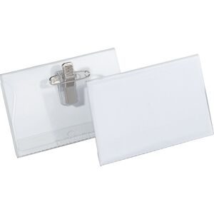 DURABLE, DURABLE Namensschild m. Kombiklemme 8157/19 transparent, 40x75mm 50 Stk.