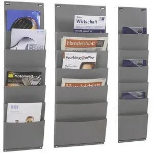 Planboard, Polypropylen, HxB 900 x 250 mm, mit 6 Fächern, grau EICHNER