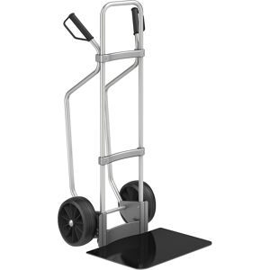 Aluminium-Sackkarre mit Kufen, Schaufel-BxT 450 x 500 mm, schwarz, Vollgummibereifung, ab 2 Stk eurokraft pro