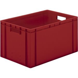 LA-KA-PE, LA-KA-PE Eurobox, rot PP Durchfassgriff, L600xB400xH320mm, Seitenwände geschlossen