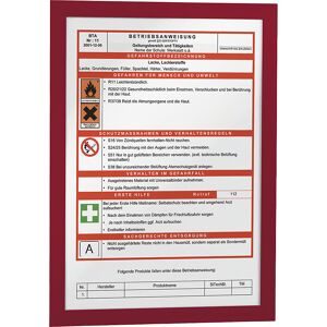 DURABLE, DURABLE DURAFRAME DIN A4 Magnetischer Inforahmen Rot 4882-03 10 Stück