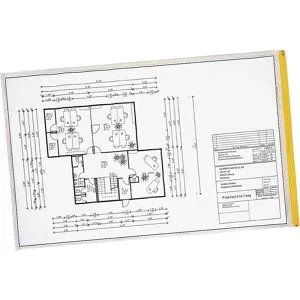EICHNER, Planschutztasche Eichner, gelber Gleitverschluss, Polyethylen transparent, Format A3