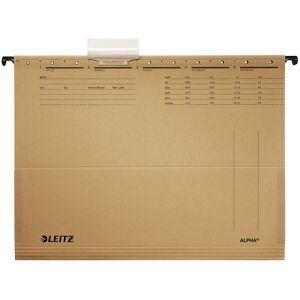 Leitz, Leitz ALPHA Hängetaschen 1916 A4 V-Base 15 mm 250 g/m² Naturbraun 100% Recycelter Natron-Karton 25 Stück