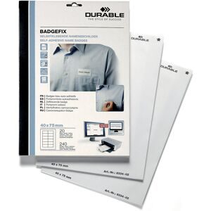 DURABLE, Selbstklebende Namensschilder, 40x75 mm, 240 Stück