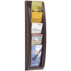 Paperflow, Paperflow wandmontierbarer Prospektständer Polystyrol 180 x 95 x 650mm 1/3 A4 Schwarz
