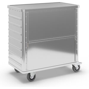 Gmoehling, Transportwagen aus Leichtmetall, absenkbare Längswand, 355 Liter, mit Deckel