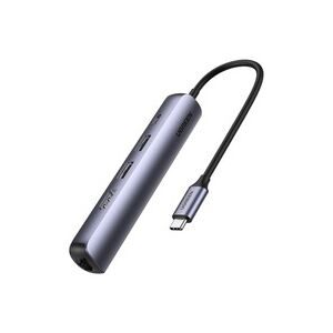 UGREEN, UGREEN USB-C Hub 5in1, Silver 10919 HDMI,RJ45,2xUSB-A,USB-C PD