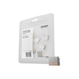 LINDY, LINDY USB-A Port Schloss USB-Lock 10er Set Orange Schlüsselschloss ohne Schlüssel 40463