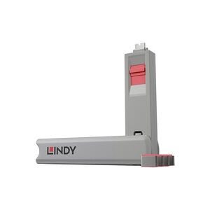 LINDY, LINDY USB-C® Port Schloss Lindy - Schloss für USB-C-Port - Rot 4er Set Pink Schlüsselschloss inkl. 1 Schlüssel 40425