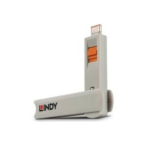 LINDY, LINDY -  Schnittstellenblockierung Türblockierschlüssel USB Typ-C 4 Stück(e), Orange