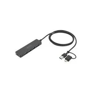 Digitus, Digitus DA-70236 USB-Hub 4 Port USB-A USB 3.0 5 GBit/s mit USB-C® Stecker Schwarz DA-70236