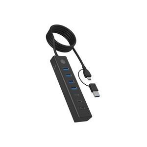 ICY BOX, ICY BOX 7-Port USB 3.2 Gen 1 Hub IB-HUB1737-C3 3x USB-C & 4x USB-A