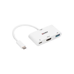 LINDY, LINDY USB-C® Adapter [1x USB-C® Stecker - 1x HDMI-Buchse, USB 3.2 Gen 1 Buchse A (USB 3.0)] 43340 0.18 m