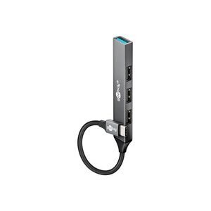 Goobay, Goobay Slim 4-Port USB-Hub, USB-C? auf USB-A, 5 Gbit/s