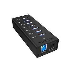ICY BOX, ICY BOX 7 Port Hub USB 3.0 IB-AC618 robust alluminium black