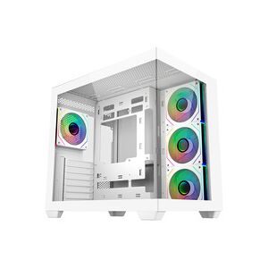 Cooler Master, Cooler Master Elite 681 Midi-Tower PC-Gehäuse Weiß 4 Vorinstallierte LED Lüfter, Seitenfenster