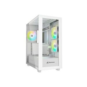 Sharkoon, Sharkoon Rebel C60 RGB White Midi-Tower PC-Gehäuse Weiß 2 vorinstallierte Lüfter, 1 vorinstallierter Lüfter,