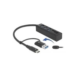 DeLock, DeLock - 63859 Schnittstellen-Hub USB 3.2 Gen 1 (3.1 Gen 1) Type-A + Type-C 5000 Mbit/s