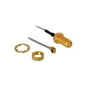 DeLock, Delock WLAN-Antennen Verlängerungskabel [1x IPEX-Stecker - 1x RP-SMA-Buchse] 20.00 cm Grau vergoldete Steckkontakte
