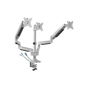 ICY BOX, IB-MS505-TI, Monitorständer mit Tischhalterung für drei Monitore bis zu 32?? (81 cm) und USB/Audio Unterstützung