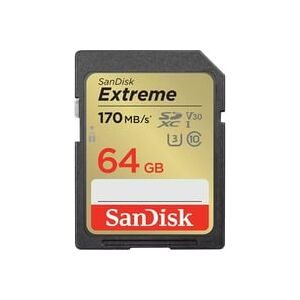 SanDisk, Sandisk Speicherkarte "Extreme 64GB" (64 GB UHS Class 3 170 MB/s Lesegeschwindigkeit)