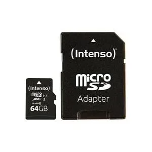 Intenso, INTENSO Micro SDXC Card PREMIUM 64GB 3423490 with adapter, UHS-I