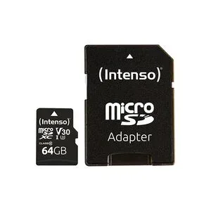 Intenso, INTENSO Micro SDXC Card PRO 64GB 3433490 with adapter, UHS-I
