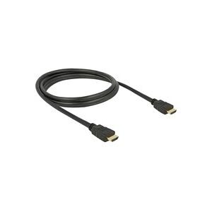 DeLock, Delock HDMI Anschlusskabel HDMI-A Stecker 1.5 m Schwarz 84753 vergoldete Steckkontakte, 4K UHD, doppelt geschirmt,