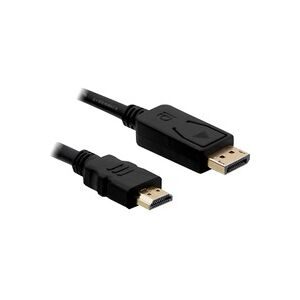 DeLock, Delock HDMI / DisplayPort Anschlusskabel DisplayPort Stecker, HDMI-A Stecker 3 m Schwarz 82435 verdrillt, vergoldete