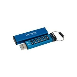 KINGSTON TECHNOLOGY, KINGSTON TECHNOLOGY -  IronKey 16GB Keypad 200, FIPS 140-3 Lvl 3 (ausstehend) AES-256 Verschlüsselung, Blau, 16 GB