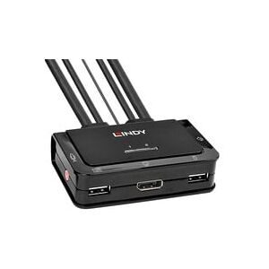 LINDY, LINDY - 42344 TastaturVideoMaus (KVM)-Switch Rack-Einbau Schwarz