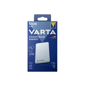 VARTA, Varta Power Bank Energy 5000 Powerbank 5000 mAh Pass-Through Charging LiPo USB-C® Weiß/Schwarz Statusanzeige