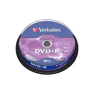 Verbatim, VERBATIM DVD+R Spindle 4.7GB 43498 1-16x 10 Pcs