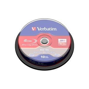Verbatim, Verbatim - Blu-ray BD-RE 25 GB 10er Spindel 2x, Multicolor, 360X260X20MM