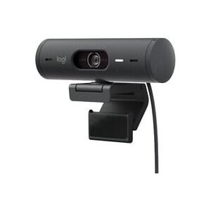 Logitech, Logitech Brio 500 Full HD-Webcam Klemm-Halterung, Stereo-Mikrofon, Integrierte Abdeckblende