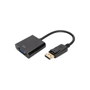 Digitus, Digitus AK-340403-001-S DisplayPort / VGA Adapter [1x DisplayPort Stecker - 1x VGA-Buchse] Schwarz 15.00 cm
