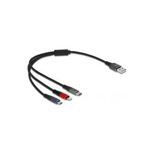 undefined, Delock USB-Ladekabel USB-A - Lightning/USB-C/Micro-USB B 0.3 m