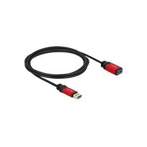 DeLock, Delock USB-Kabel USB 3.2 Gen1 USB-A Stecker, USB-A Buchse 2.00 m Rot, Schwarz vergoldete Steckkontakte, UL-zertifiziert