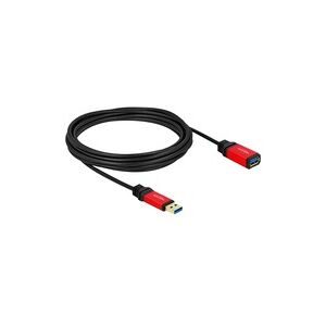 DeLock, Delock USB-Kabel USB 3.2 Gen1 USB-A Stecker, USB-A Buchse 5.00 m Rot, Schwarz vergoldete Steckkontakte, UL-zertifiziert