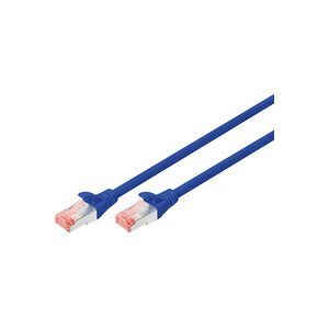Digitus, Digitus DK-1644-100/B RJ45 Patchkabel CAT 6 S/FTP 10.00 m Blau Geflechtschirm, Halogenfrei, Flammwidrig, Folienschirm,