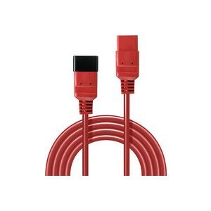 LINDY, LINDY Kaltgeräte Verlängerungskabel [1x Kaltgeräte-Stecker C20 - 1x Kaltgeräte-Buchse C19] 1.00 m Rot