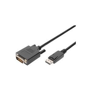 Digitus, Digitus DisplayPort / DVI Adapterkabel DisplayPort Stecker, DVI-D 24+1pol. Stecker 2.00 m Schwarz AK-340301-020-S