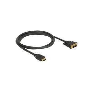DeLock, Delock HDMI / DVI Anschlusskabel HDMI-A Stecker, DVI-D 24+1pol. Stecker 1.5 m Schwarz 85653 dreifach geschirmt,