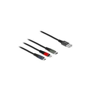 DeLock, Delock USB-Kabel USB 2.0 USB-A Stecker, USB-Micro-B Stecker, Apple Lightning Stecker, USB-C® 1.00 m Grün 87277