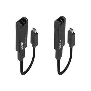 LINDY, LINDY USB-Verlängerung über Glasfaserkabel USB 3.2 Gen2 USB-C® Stecker, LC-Duplex Buchse Schwarz 43312
