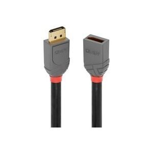 LINDY, LINDY DisplayPort Verlängerungskabel DisplayPort Stecker, DisplayPort Buchse 1.00 m Anthrazit, Schwarz, Rot 36496