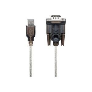 Goobay, Goobay 95435 USB 2.0 Typ A auf D SUB RS-232 Stecker 9 polig / 1 Mbits USB seriell RS232 Konverter / Transparent / 1,5m