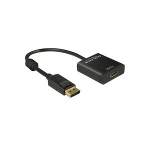 DeLock, Delock DisplayPort / HDMI Adapterkabel DisplayPort Stecker, HDMI-A Buchse 0.20 m Schwarz 62607 vergoldete Steckkontakte
