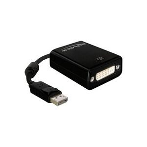 DeLock, Delock 61847 DisplayPort / DVI Adapter [1x DisplayPort Stecker - 1x DVI-Buchse 24+1pol.] Schwarz mit Ferritkern 0.23 m